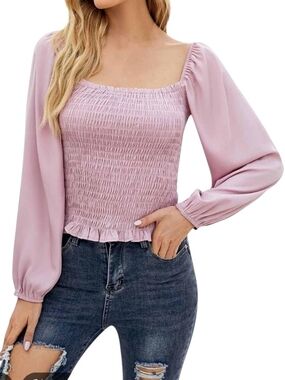 Hers & Mine - Smocked Blouse in Dusty Pink